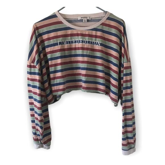 3/$15 Missguided long sleeve striped crop top - Picture 1 of 4